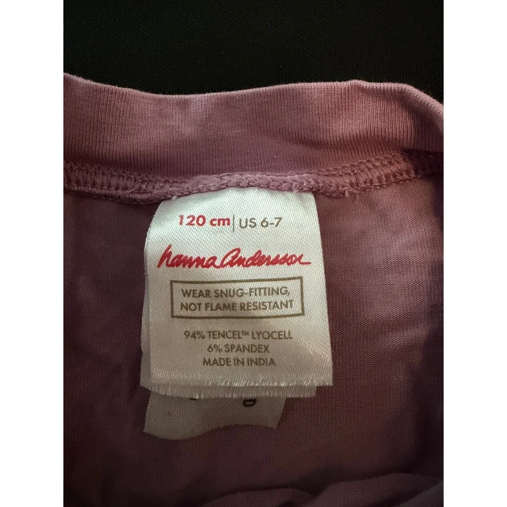 Hanna Andersson Kids Pink Unicorn Pajama Top Tencel Lyocell Size US 6-7
